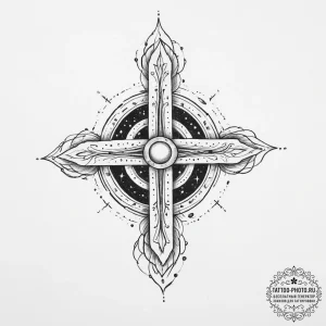 Tattoo sketch cosmic legend, tattoo flash she... - эскиз тату (№1755841685_0, 22.08.2025 05:48) — tattoo-photo.ru