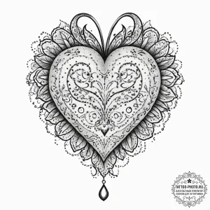 Tattoo sketch lace heart, concept art for tat... - эскиз тату (№1755842281_0, 22.08.2025 05:58) — tattoo-photo.ru