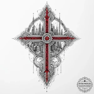 Tattoo sketch cyberpunk cityscape, ink illust... - эскиз тату (№1755843468_0, 22.08.2025 06:17) — tattoo-photo.ru