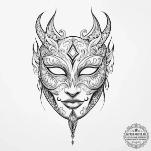 Tattoo sketch cosplay character mask - эскиз тату (№1755846449_0, 22.08.2025 07:07) — tattoo-photo.ru