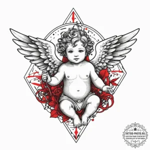 Tattoo sketch cherub, tattoo sketch design, o... - эскиз тату (№1755849053_0, 22.08.2025 07:50) — tattoo-photo.ru