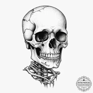 Tattoo sketch skeleton, concept art for tatto... - эскиз тату (№1755849257_0, 22.08.2025 07:54) — tattoo-photo.ru