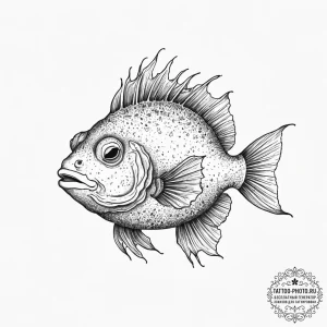 Tattoo sketch frogfish, ink illustration for... - эскиз тату (№1755849653_0, 22.08.2025 08:00) — tattoo-photo.ru