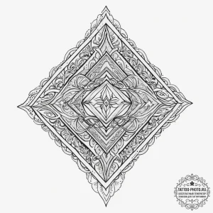 Tattoo sketch diamond, tattoo line art, muted... - эскиз тату (№1755850253_0, 22.08.2025 08:10) — tattoo-photo.ru