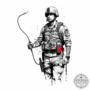 Tattoo sketch soldier with a rope, tattoo dra... - эскиз тату (№1755850853_0, 22.08.2025 08:20) — tattoo-photo.ru