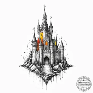 Tattoo sketch castle, concept art for tattoo,... - эскиз тату (№1755852271_0, 22.08.2025 08:44) — tattoo-photo.ru
