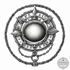 Tattoo sketch ball and chain, tattoo flash sh... - эскиз тату (№1755853472_0, 22.08.2025 09:04) — tattoo-photo.ru