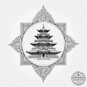 Tattoo sketch hindu temple, tattoo drawing ou... - эскиз тату (№1755854464_0, 22.08.2025 09:21) — tattoo-photo.ru