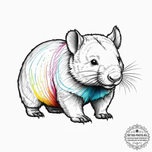 Tattoo sketch wombat, tattoo sketch design, v... - эскиз тату (№1755855866_0, 22.08.2025 09:44) — tattoo-photo.ru