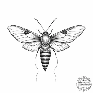Tattoo sketch hummingbird clearwing moth - эскиз тату (№1755857079_0, 22.08.2025 10:04) — tattoo-photo.ru