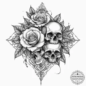 Tattoo sketch handbag with a rose, concept ar... - эскиз тату (№1755858086_0, 22.08.2025 10:21) — tattoo-photo.ru