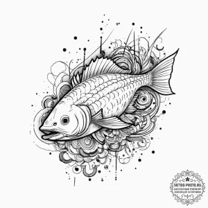 Tattoo sketch halibut, tattoo sketch design,... - эскиз тату (№1755863104_0, 22.08.2025 11:45) — tattoo-photo.ru