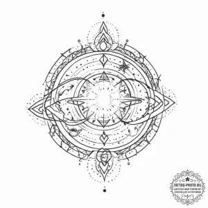 Tattoo sketch cosmic life - эскиз тату (№1755865363_0, 22.08.2025 12:22) — tattoo-photo.ru