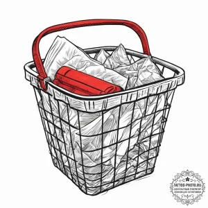 Tattoo sketch laundry basket, tattoo sketch d... - эскиз тату (№1755865965_0, 22.08.2025 12:32) — tattoo-photo.ru