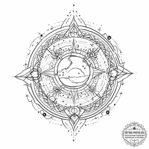 Tattoo sketch cosmic narrative - эскиз тату (№1755866360_0, 22.08.2025 12:39) — tattoo-photo.ru