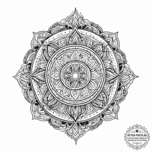 Tattoo sketch tibetan mandala, concept art fo... - эскиз тату (№1755869162_0, 22.08.2025 13:26) — tattoo-photo.ru