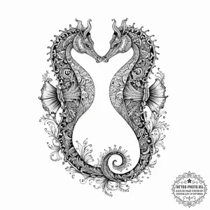Tattoo sketch seahorse, ink illustration for... - эскиз тату (№1755869765_0, 22.08.2025 13:36) — tattoo-photo.ru