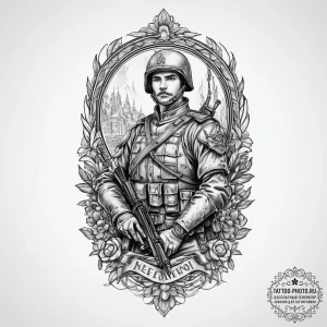 Tattoo sketch soldier's reunion, ink illustra... - эскиз тату (№1755869965_0, 22.08.2025 13:39) — tattoo-photo.ru