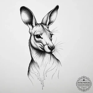 Tattoo sketch kangaroo, tattoo line art, line... - эскиз тату (№1755872789_0, 22.08.2025 14:26) — tattoo-photo.ru