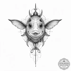 Tattoo sketch cowfish, tattoo drawing outline... - эскиз тату (№1755873581_0, 22.08.2025 14:39) — tattoo-photo.ru