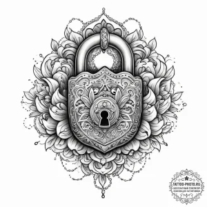 Tattoo hands with a lock, artistic tattoo ske... - эскиз тату (№1755873982_0, 22.08.2025 14:46) — tattoo-photo.ru
