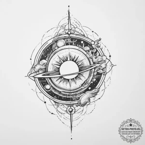 Tattoo sketch cosmic land, concept art for ta... - эскиз тату (№1755874190_0, 22.08.2025 14:49) — tattoo-photo.ru