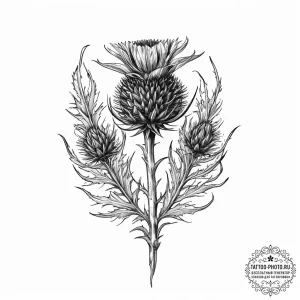 Tattoo sketch thistle, tattoo line art, linew... - эскиз тату (№1755874790_0, 22.08.2025 14:59) — tattoo-photo.ru