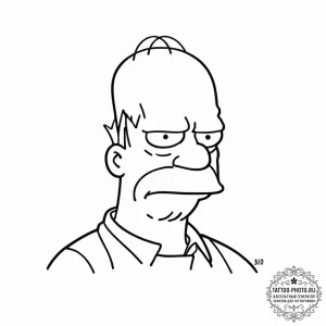 Tattoo sketch the simpsons homer simpson, tat... - эскиз тату (№1755876013_0, 22.08.2025 15:20) — tattoo-photo.ru