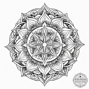 Tattoo sketch flame with a star, tattoo drawi... - эскиз тату (№1755877618_0, 22.08.2025 15:46) — tattoo-photo.ru