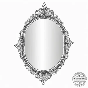 Tattoo sketch vintage mirror, concept art for... - эскиз тату (№1755878026_0, 22.08.2025 15:53) — tattoo-photo.ru