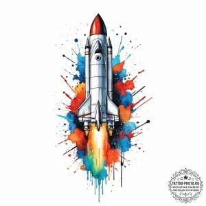 Tattoo sketch rocket launch, concept art for... - эскиз тату (№1755880830_0, 22.08.2025 16:40) — tattoo-photo.ru