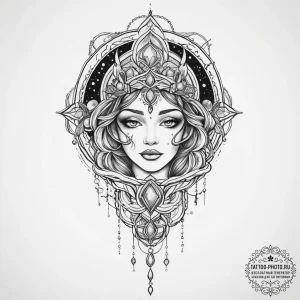 Tattoo sketch cosmic creation, tattoo line ar... - эскиз тату (№1755881029_0, 22.08.2025 16:43) — tattoo-photo.ru