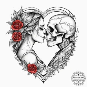 Tattoo sketch single line of two people kissi... - эскиз тату (№1755882845_0, 22.08.2025 17:14) — tattoo-photo.ru