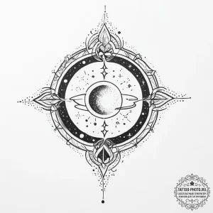 Tattoo sketch cosmic presence - эскиз тату (№1755883045_0, 22.08.2025 17:17) — tattoo-photo.ru