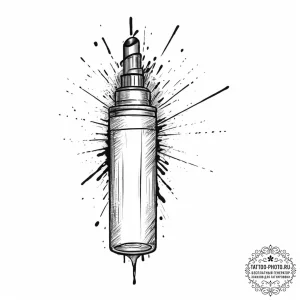 Tattoo sketch paint can with a splash, concep... - эскиз тату (№1755884438_0, 22.08.2025 17:40) — tattoo-photo.ru