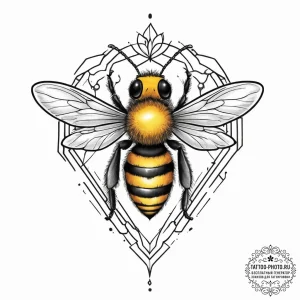 Tattoo sketch honey bee, tattoo flash sheet d... - эскиз тату (№1755886441_0, 22.08.2025 18:14) — tattoo-photo.ru