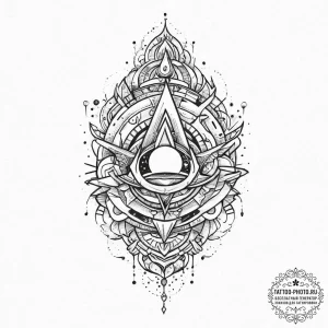 Tattoo sketch cosmic source, tattoo drawing o... - эскиз тату (№1755886842_0, 22.08.2025 18:20) — tattoo-photo.ru