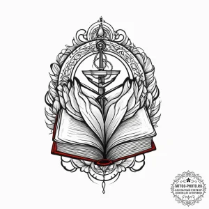Tattoo sketch hands with a book, ink illustra... - эскиз тату (№1755890469_0, 22.08.2025 19:21) — tattoo-photo.ru