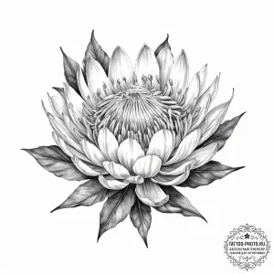 Tattoo sketch protea - эскиз тату (№1755891471_0, 22.08.2025 19:37) — tattoo-photo.ru