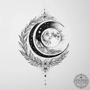 Tattoo sketch moonlight - эскиз тату (№1755892494_0, 22.08.2025 19:54) — tattoo-photo.ru