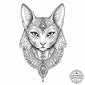 Tattoo sketch egyptian goddess bastet, tattoo... - эскиз тату (№1755892690_0, 22.08.2025 19:58) — tattoo-photo.ru