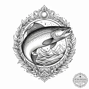 Tattoo sketch arctic char, concept art for ta... - эскиз тату (№1755893502_0, 22.08.2025 20:11) — tattoo-photo.ru