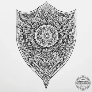 Tattoo sketch shield, concept art for tattoo,... - эскиз тату (№1755894503_0, 22.08.2025 20:28) — tattoo-photo.ru