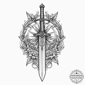 Tattoo sketch sword, tattoo line art, old sch... - эскиз тату (№1755899269_0, 22.08.2025 21:47) — tattoo-photo.ru