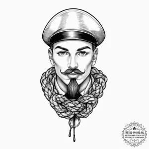 Tattoo sketch soldier with a knot, ink illust... - эскиз тату (№1755900050_0, 22.08.2025 22:00) — tattoo-photo.ru