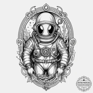 Tattoo sketch deep sea diver, tattoo drawing... - эскиз тату (№1755903020_0, 22.08.2025 22:50) — tattoo-photo.ru