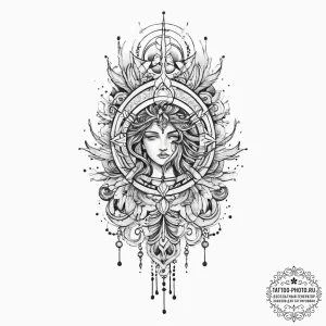 Tattoo sketch holy narrative, tattoo line art... - эскиз тату (№1755904016_0, 22.08.2025 23:06) — tattoo-photo.ru