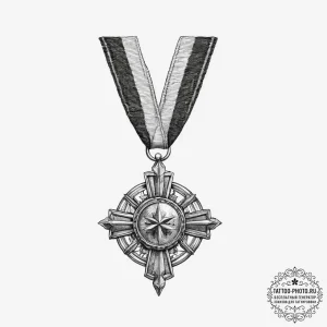 Tattoo sketch military medal, tattoo sketch d... - эскиз тату (№1755904220_0, 22.08.2025 23:10) — tattoo-photo.ru