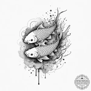 Tattoo sketch japanese и watercolor карп, tat... - эскиз тату (№1755907023_0, 22.08.2025 23:57) — tattoo-photo.ru