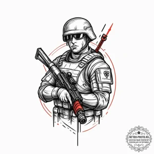 Tattoo sketch soldier with a pen, tattoo flas... - эскиз тату (№1755907419_0, 23.08.2025 00:03) — tattoo-photo.ru